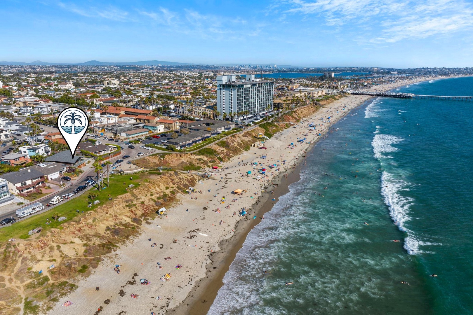 Iconic Pacific Beach with miles of sand