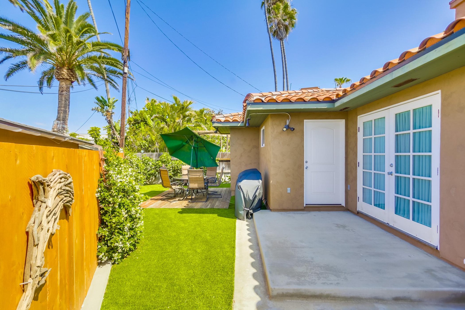 Side yard accessed from Living area