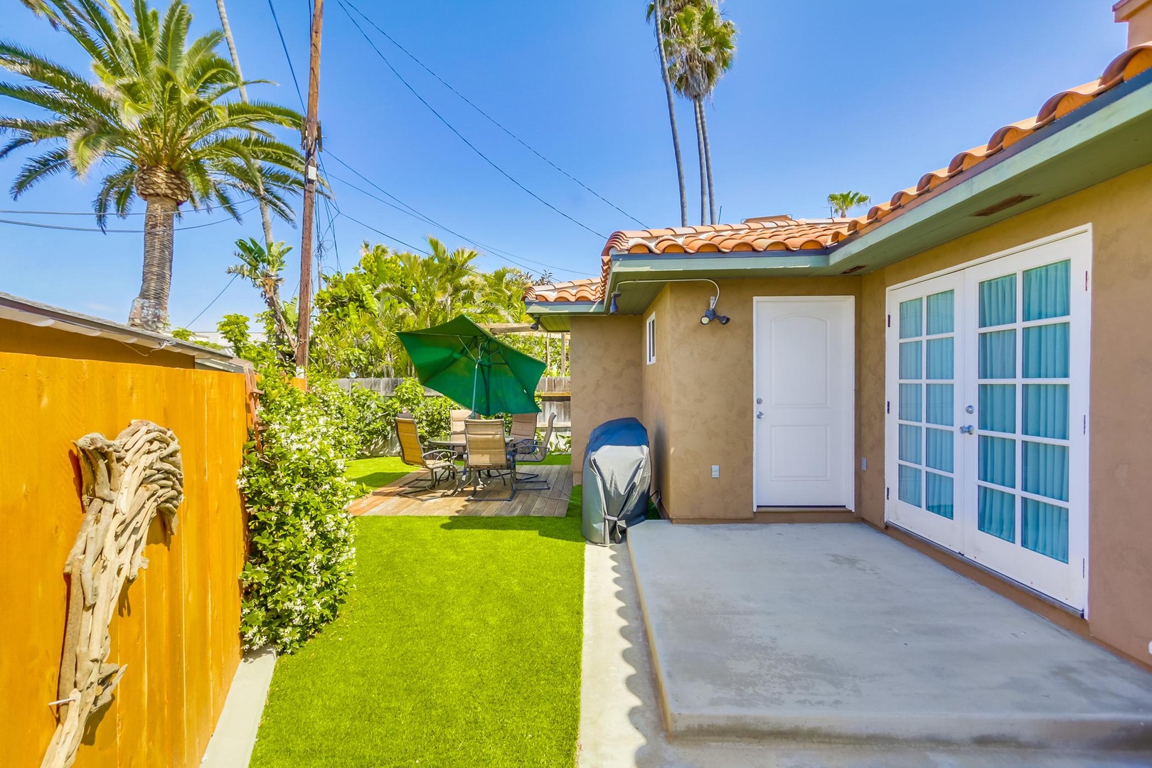 Side yard accessed from living area