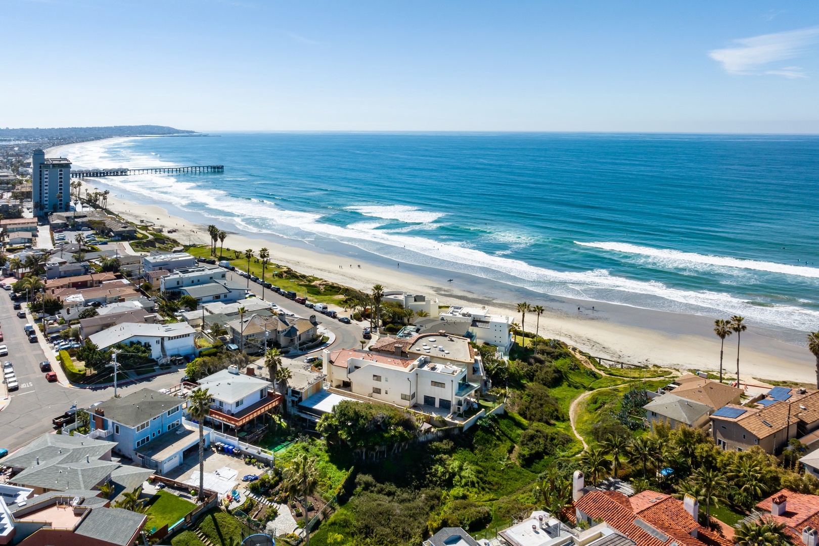 Aerial perspective of Pacific beach