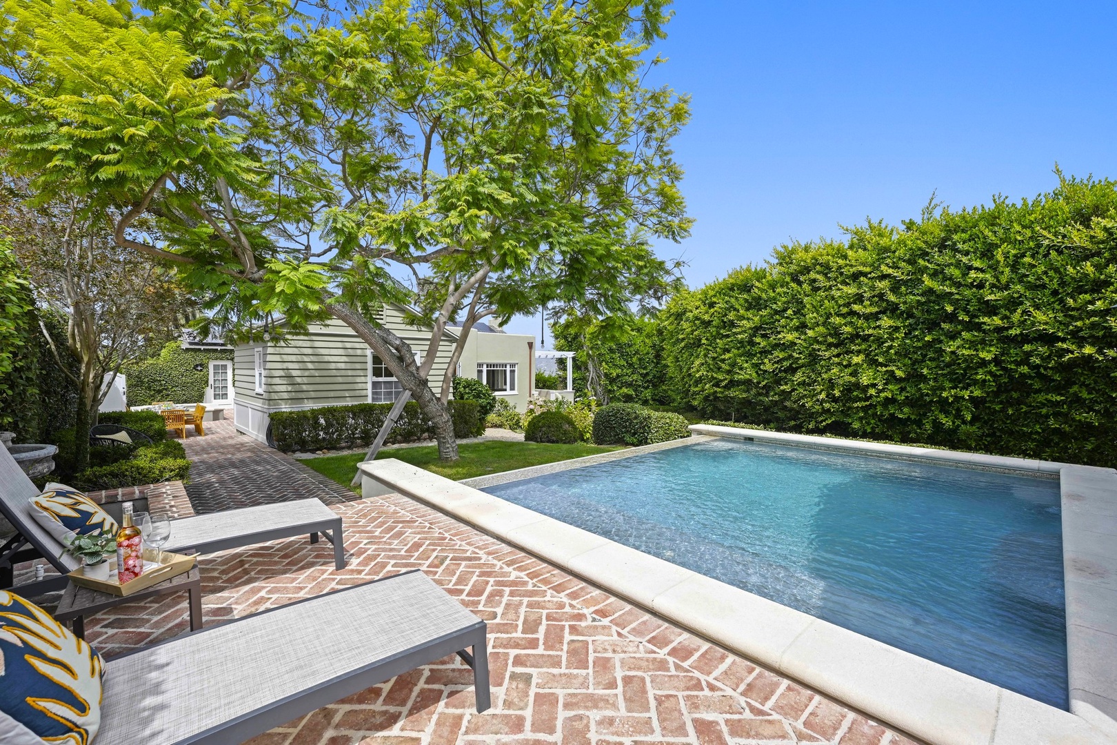 Plunge pool with sun lounges