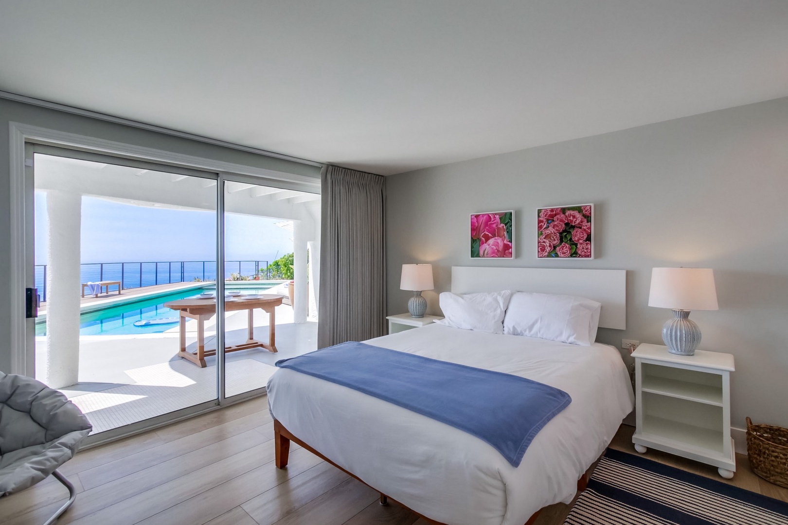 Bedroom 6 with pool and ocean views