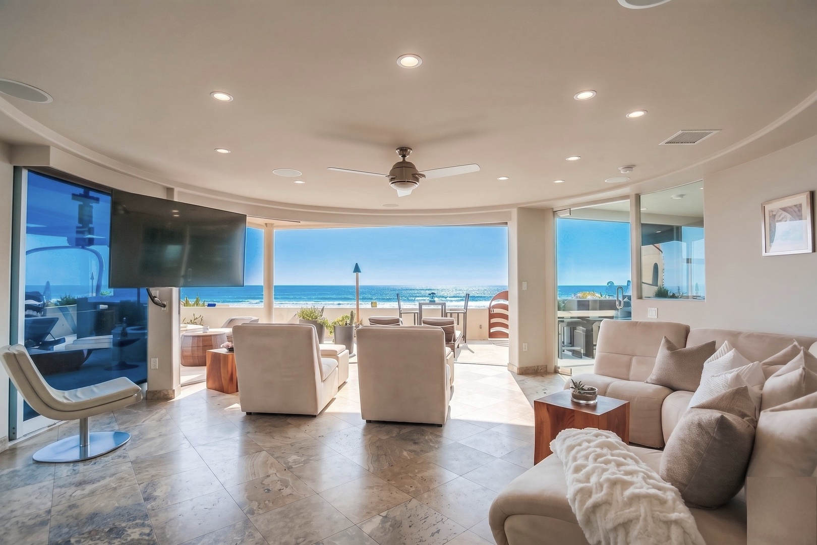 Plush seating and ocean breezes