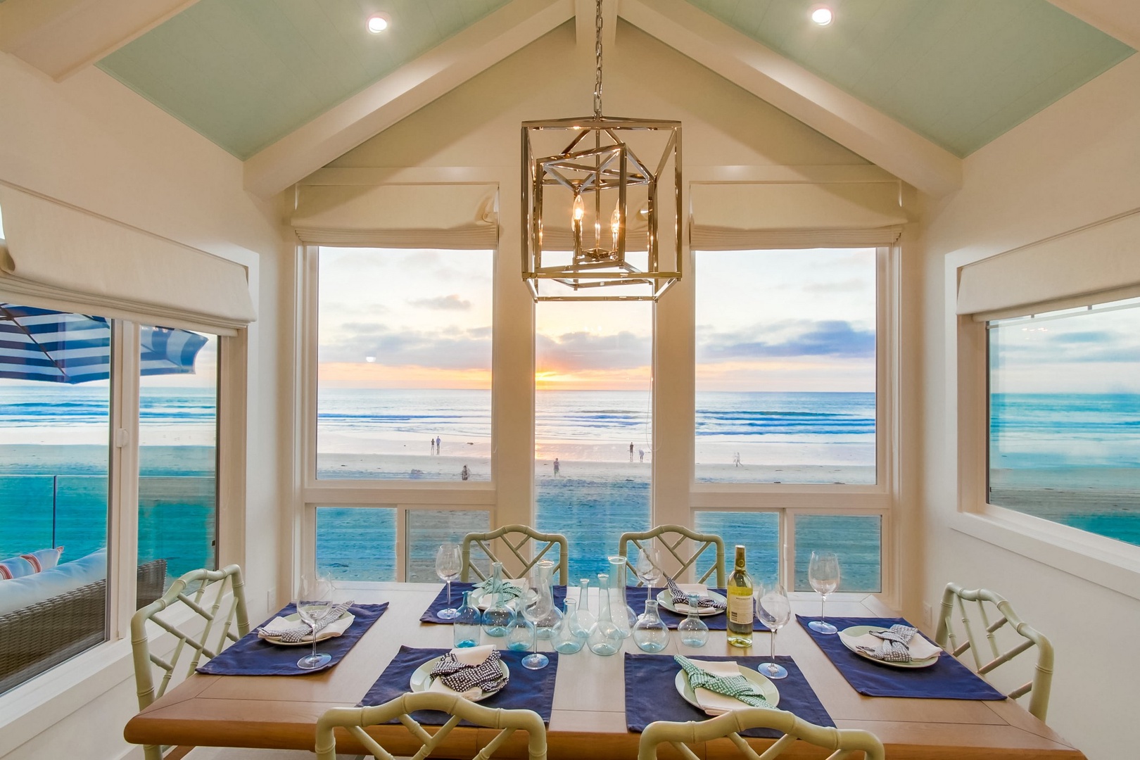 Dine overlooking the beach