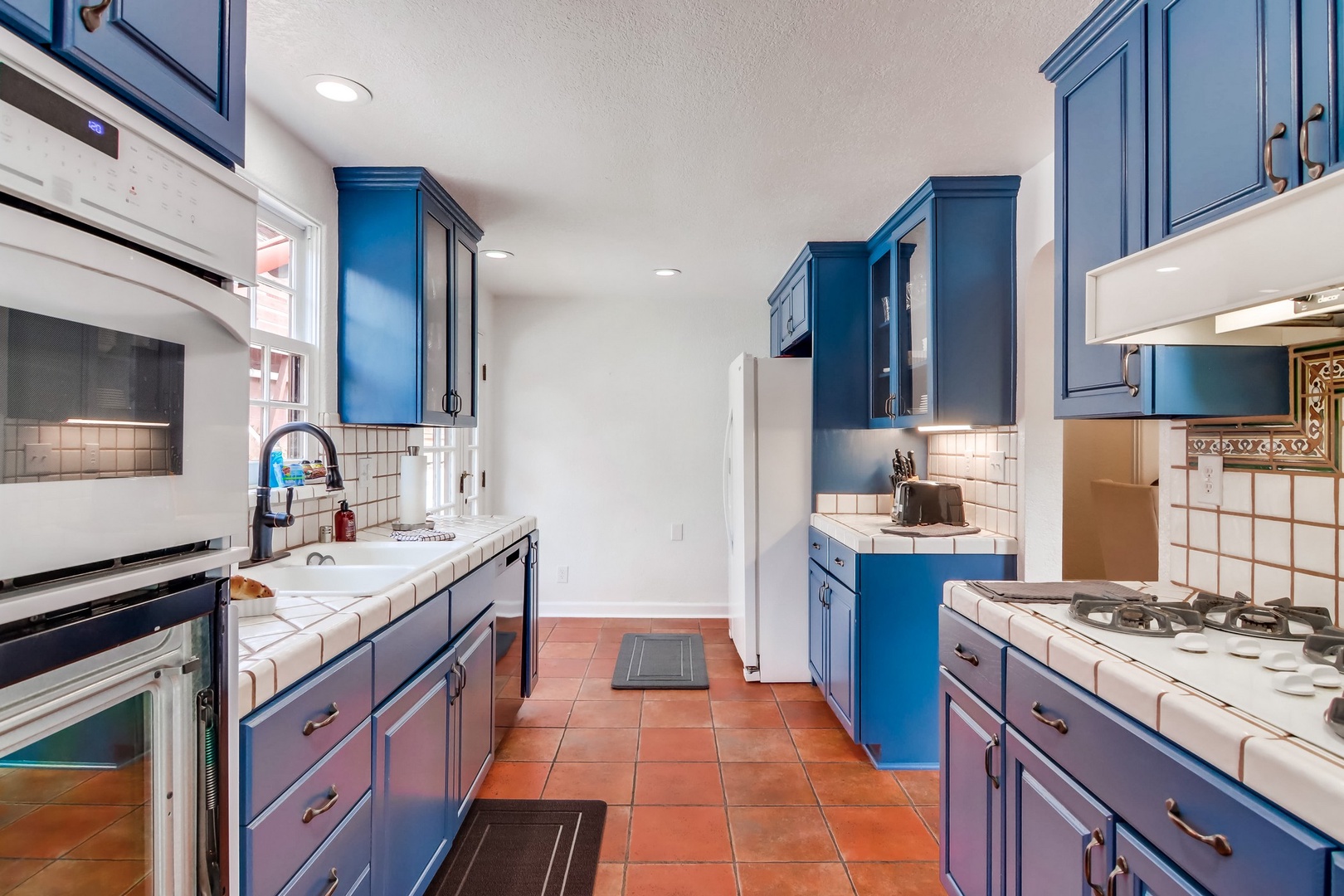 Kitchen with door to courtyard