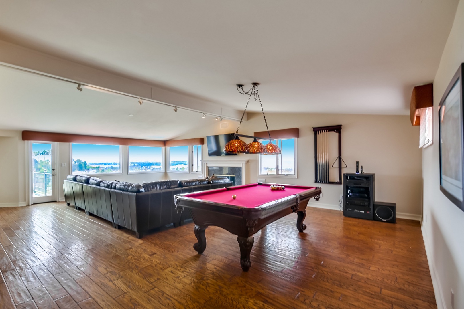 Game room with pool table