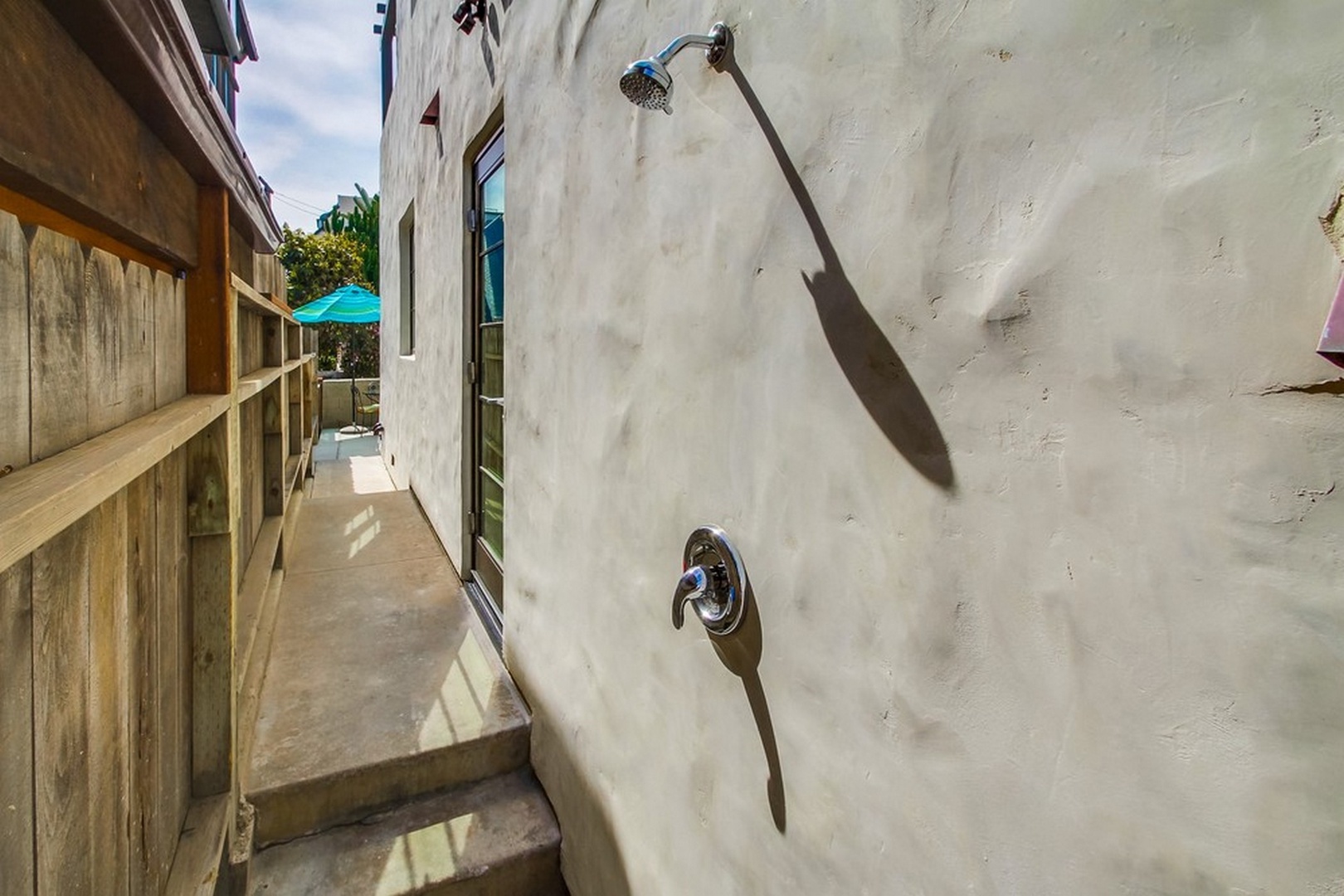 Warm water beach shower