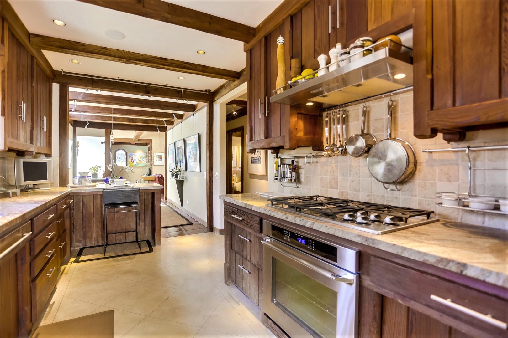 Spacious kitchen with lots of counter space for meal prep