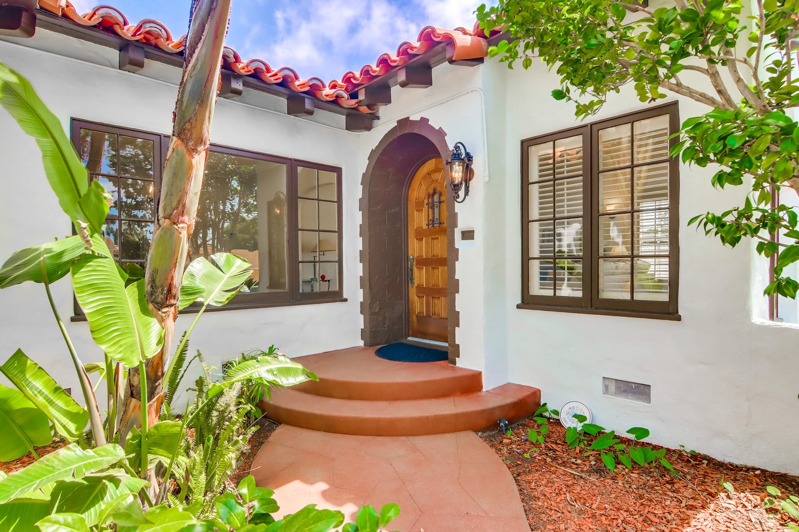 Tranquil entry courtyard