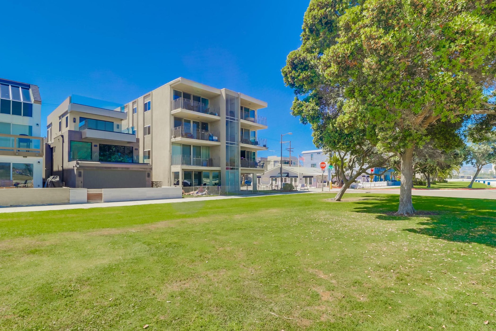 Large grass bayside lawn