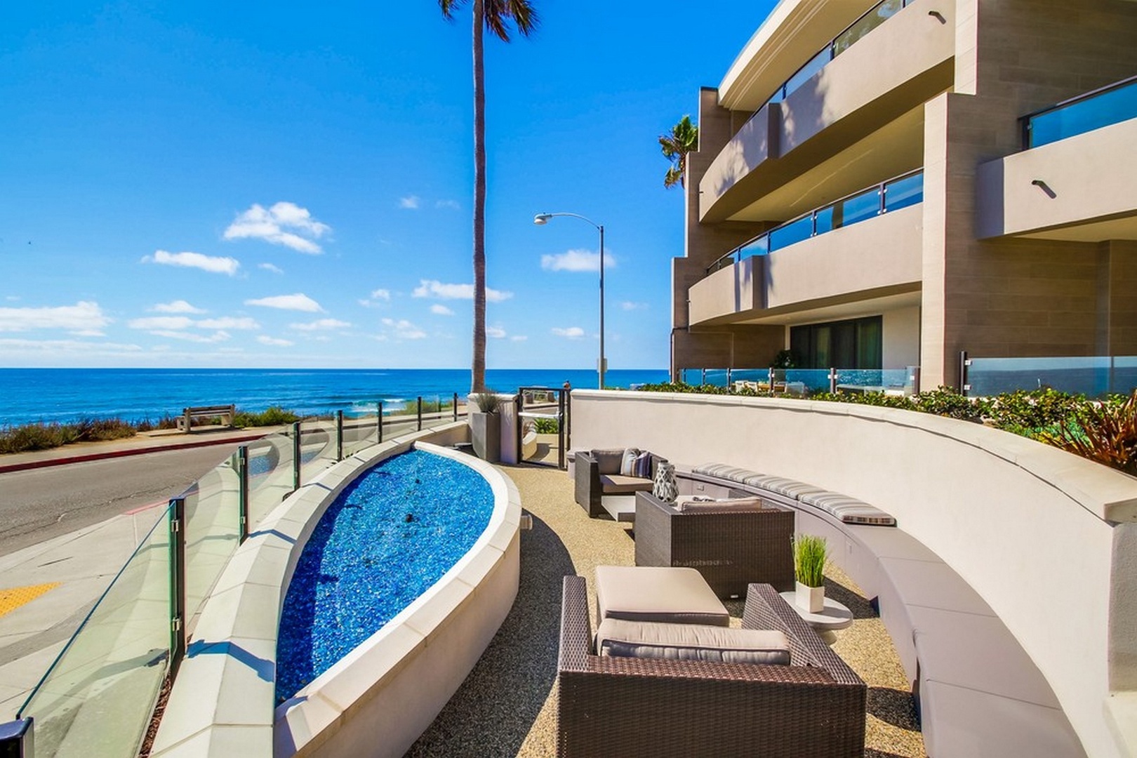 Ocean view fire pit