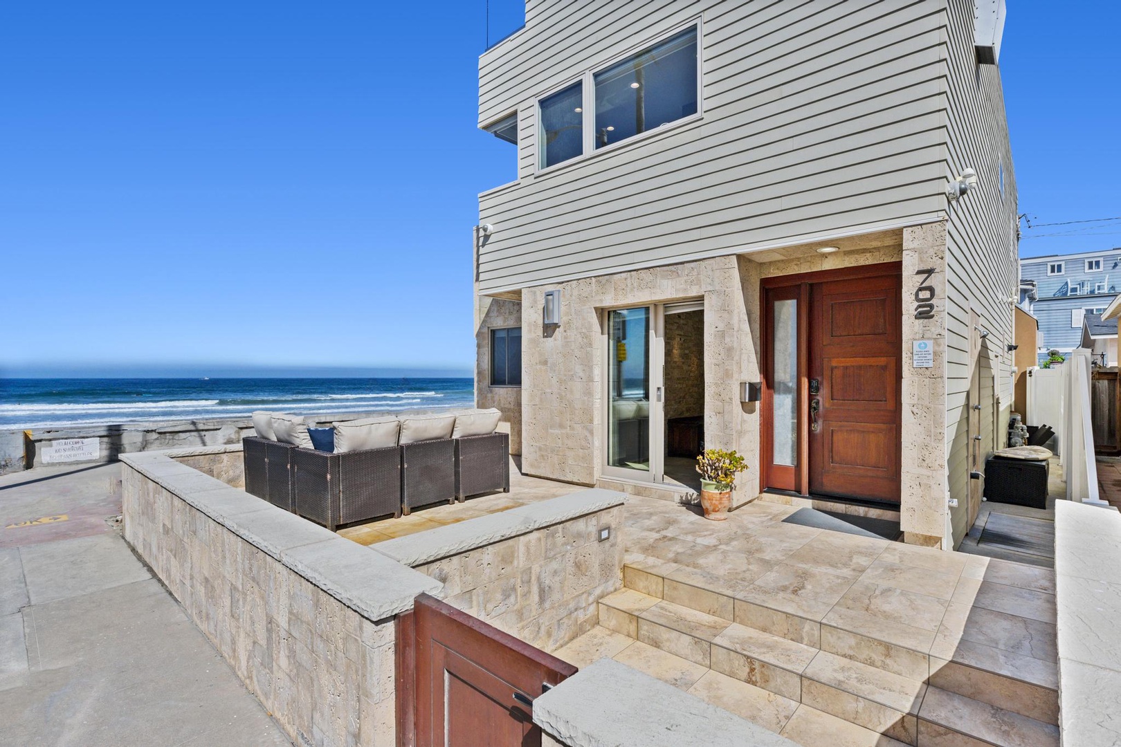 Oceanfront fire pit lounge