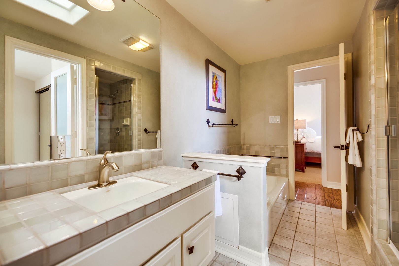 Bathroom with shower and tub