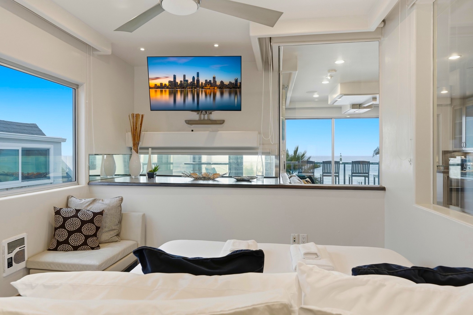 Wake up to sparkling water views