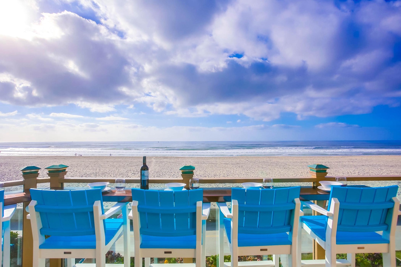 Sand, sea, and blue skies