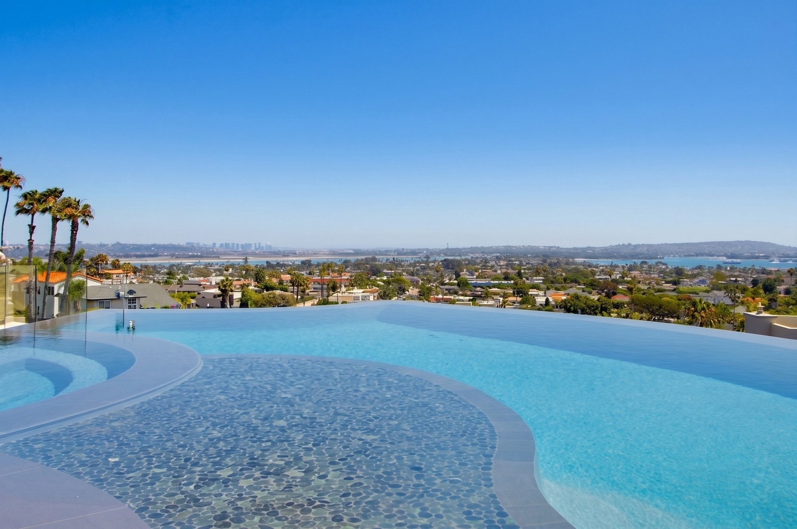 Inviting pool overlooking Mission Bay