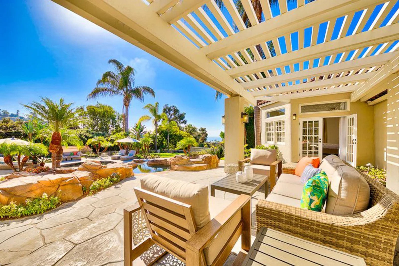 Lounge over the pool and spa