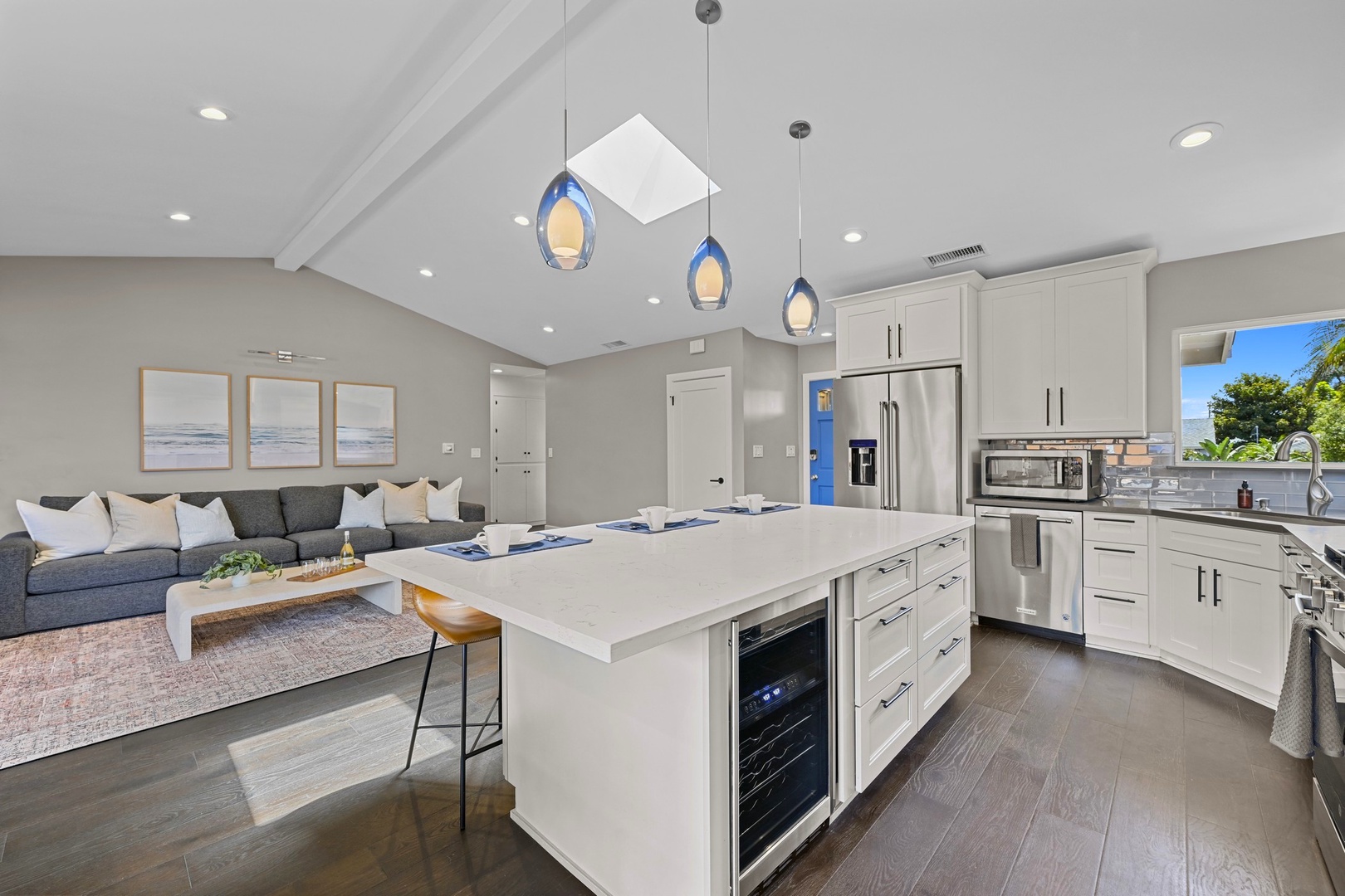 Wine fridge in the island