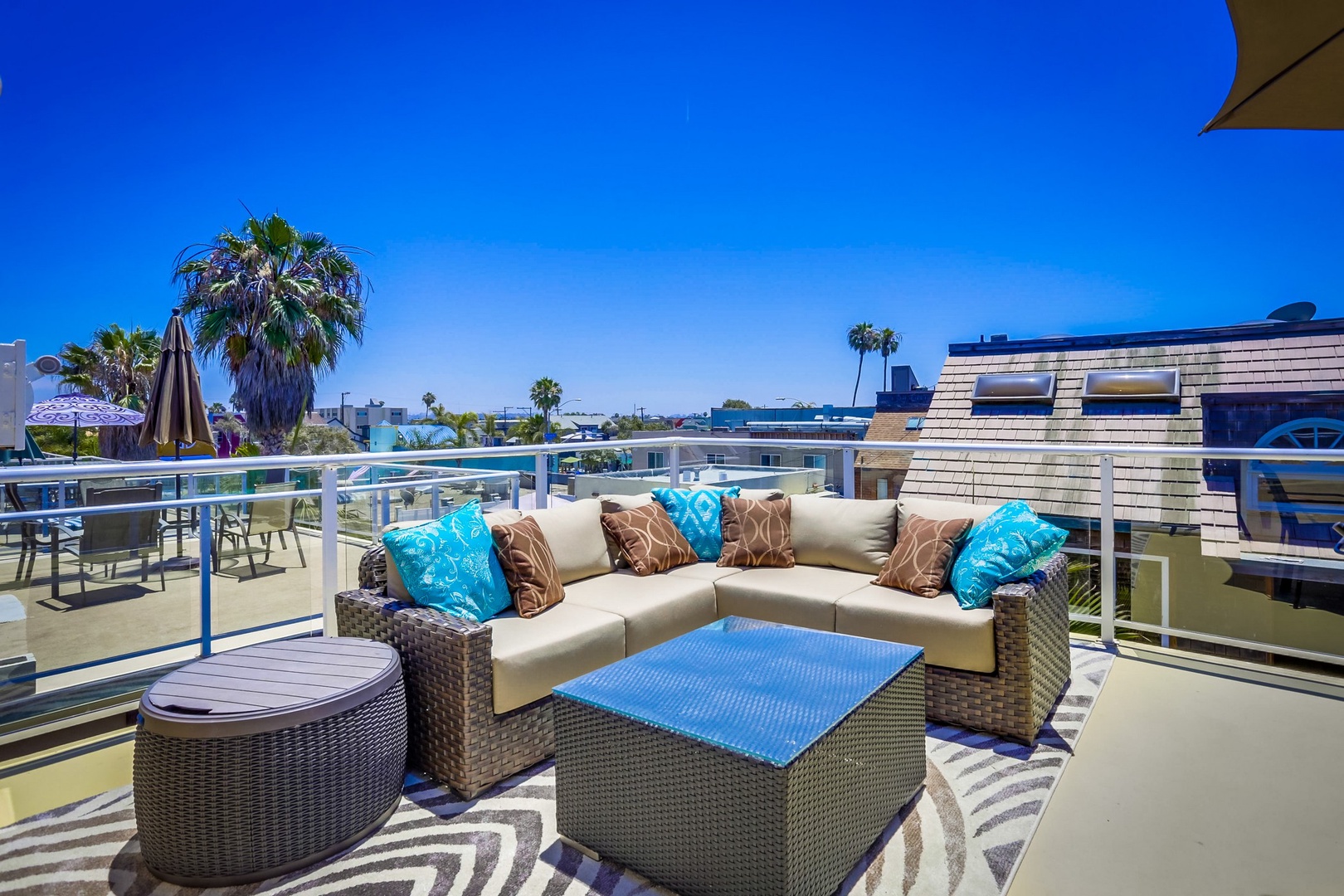 Rooftop deck lounge seating