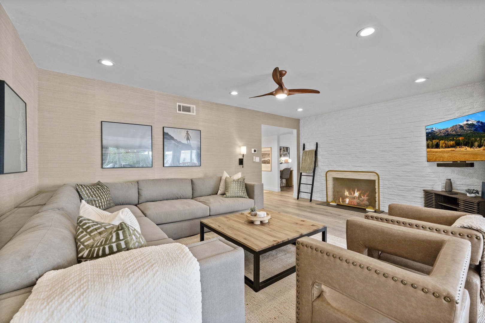 Get cozy in this family room on the main level