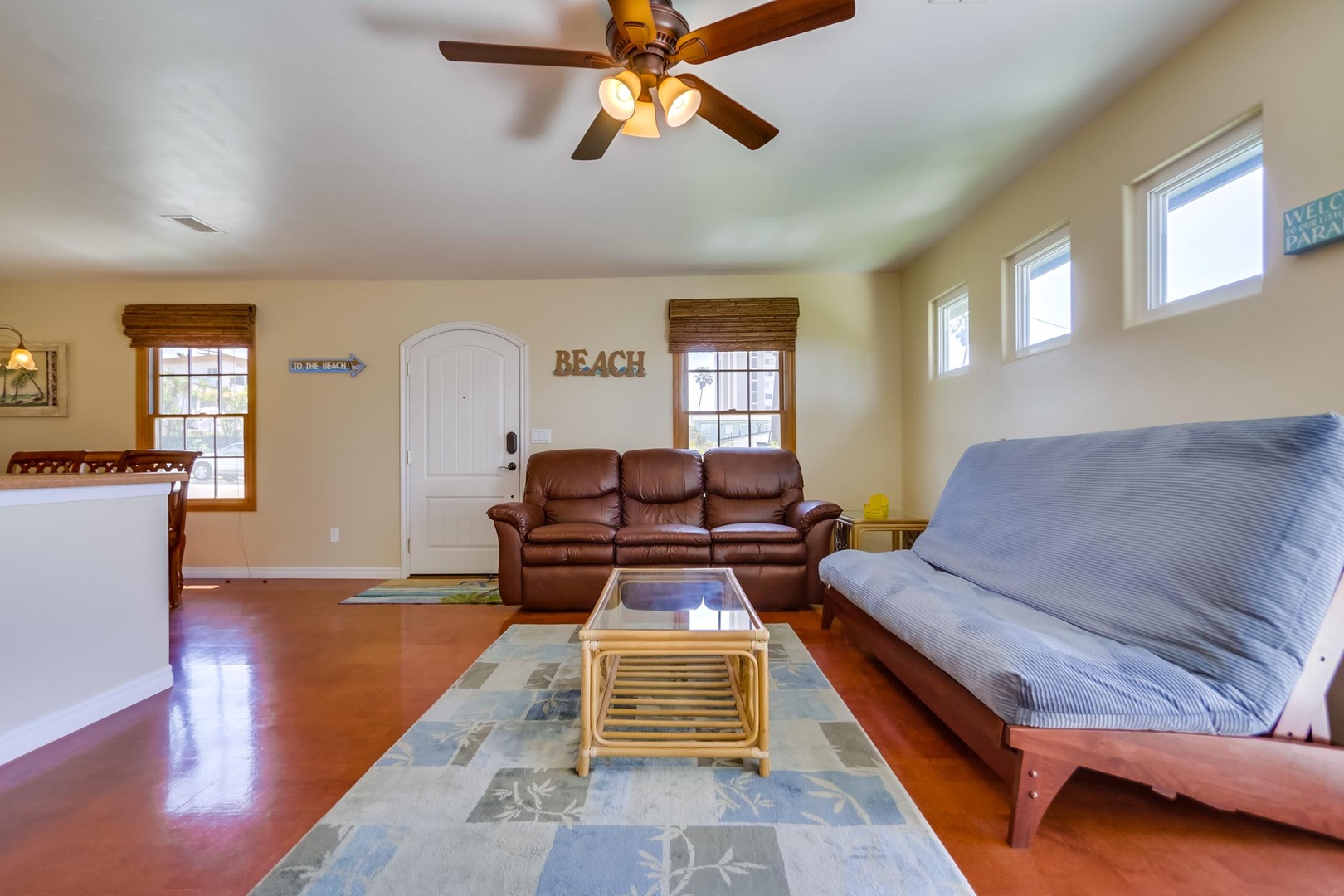Comfy Futon and Cool Leather Couch