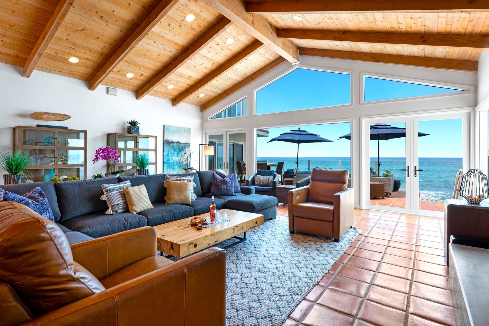 Spacious ocean view living area