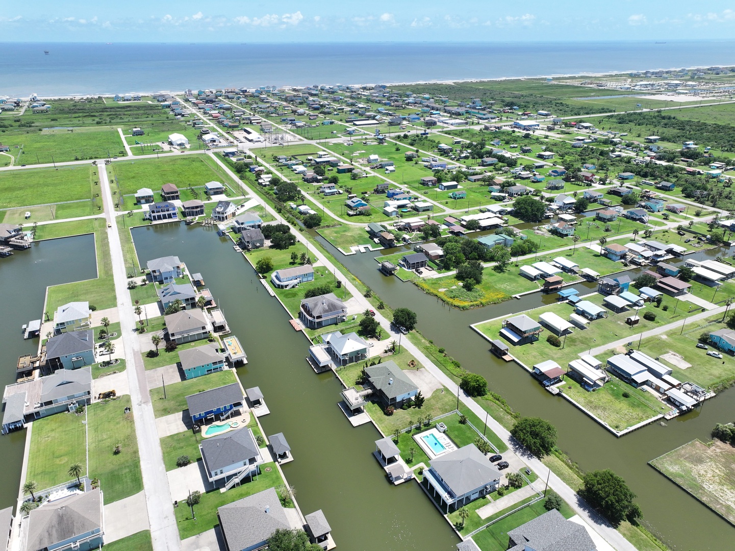 Aerial view towards the Gulf