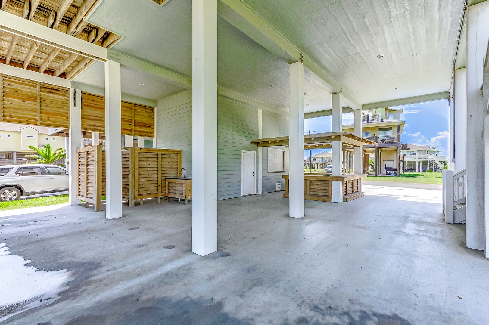 Covered downstairs area