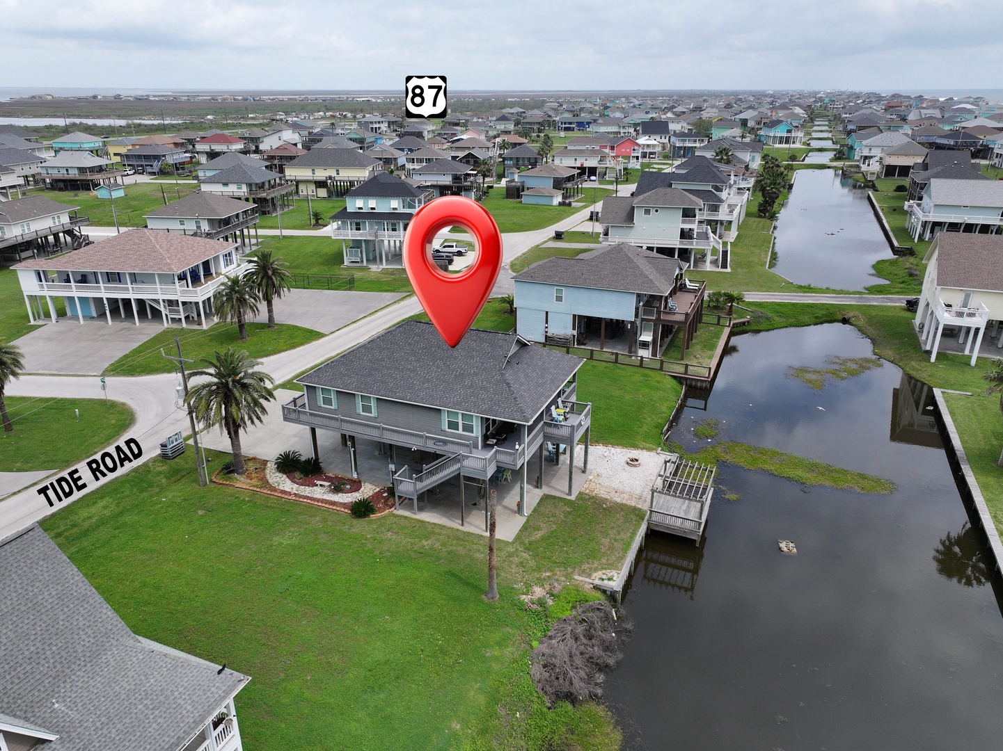Aerial View of House and Canal