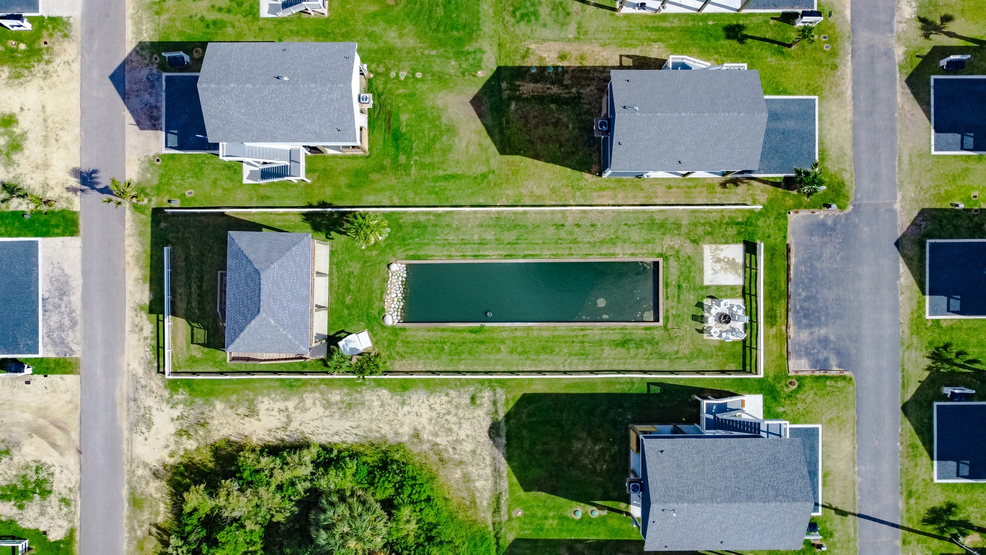 Aerial of gathering area