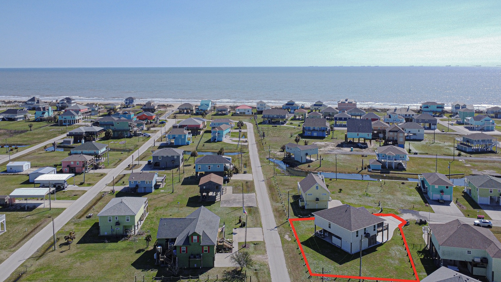 Aerial view to the beach