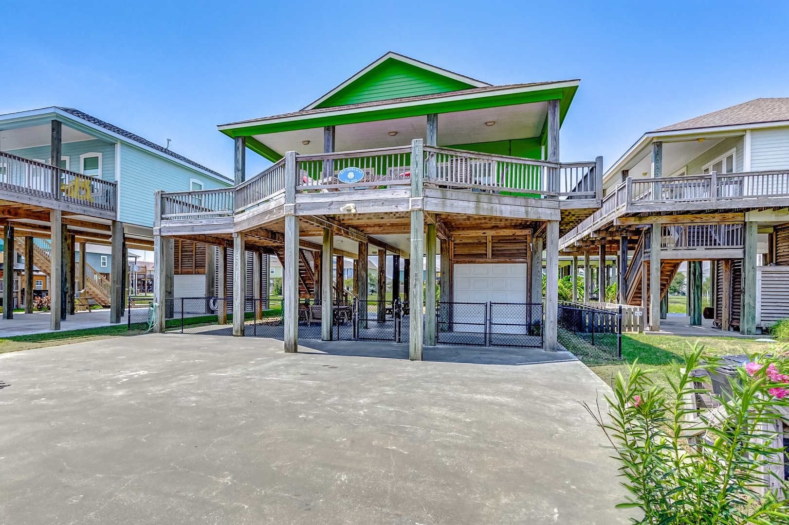 Fenced in yard and carport area