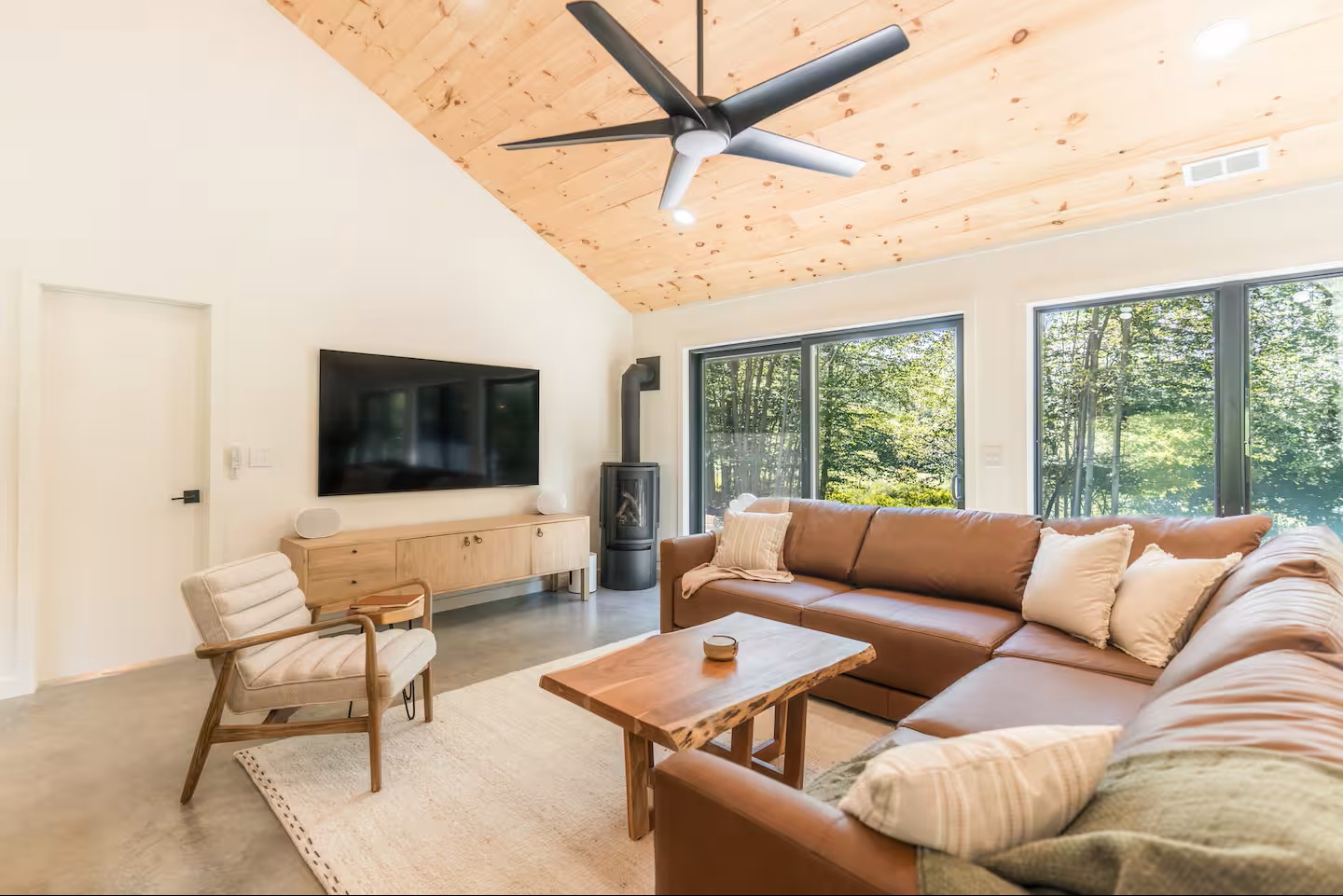Living Room with Smart TV and Gas Fireplace