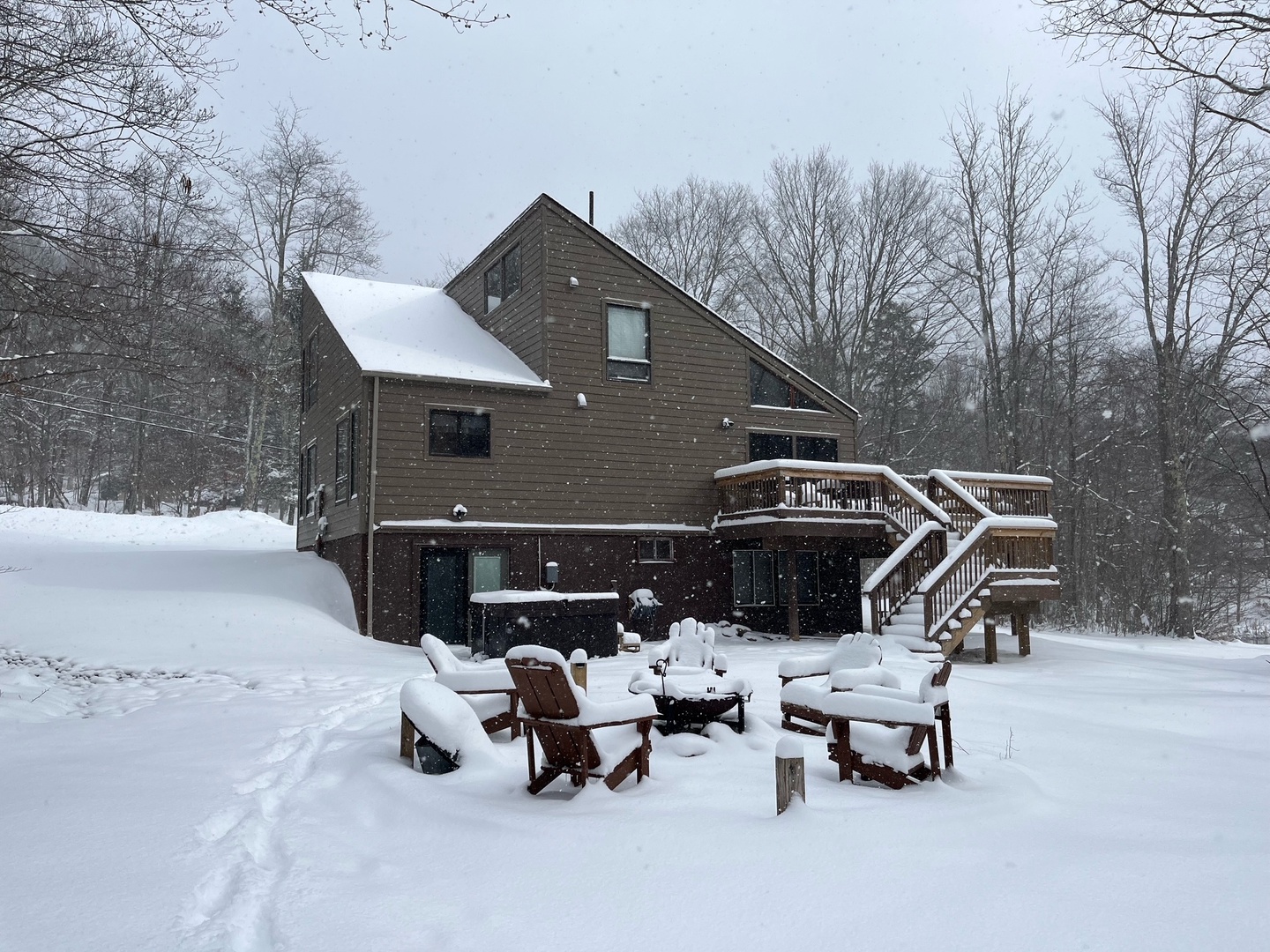Winter Exterior Back with outside firepit