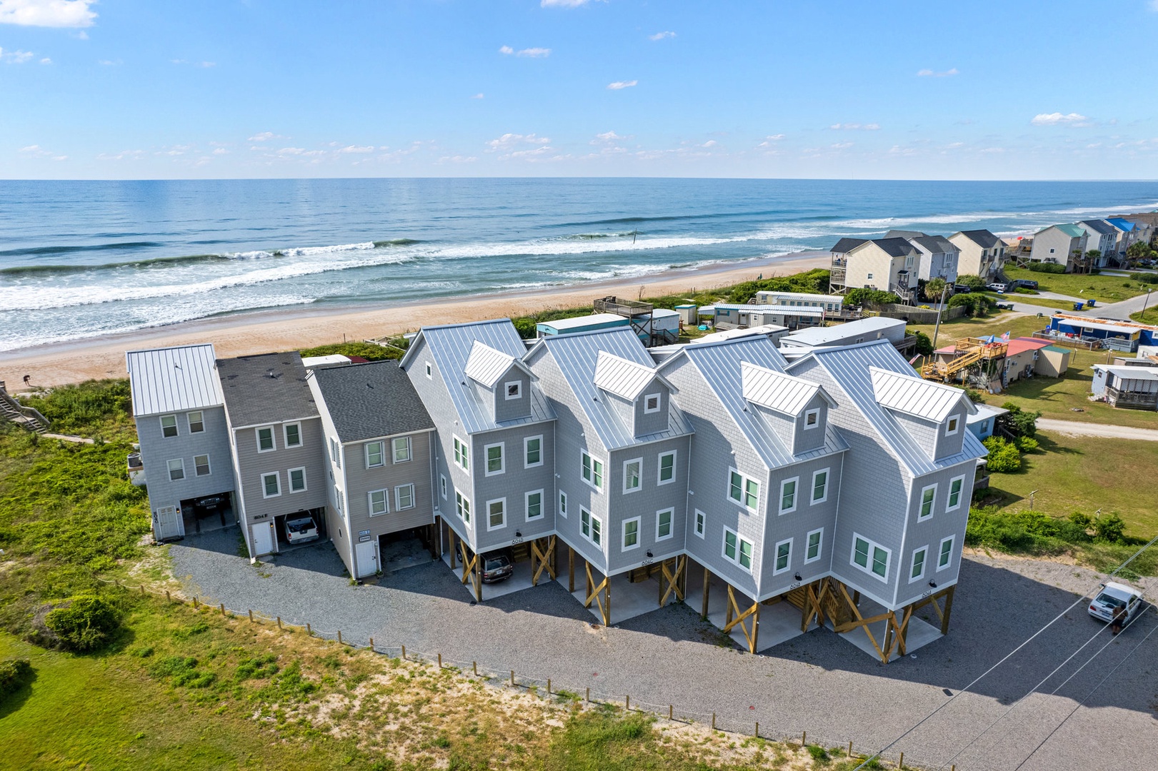 Aerial view of The Dunes B - just steps from the beach!