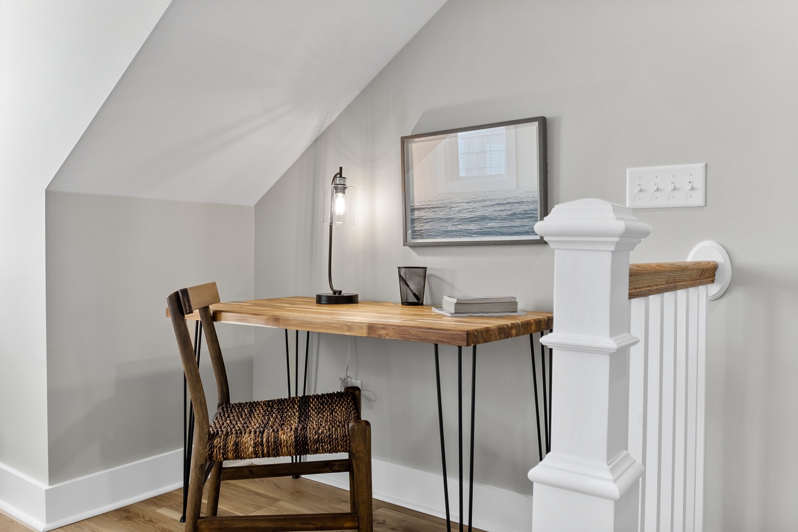 The workspace in Bedroom 1