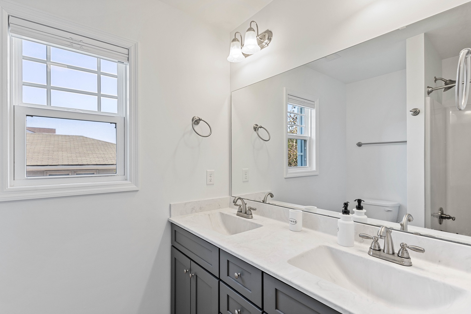 The shared full bathroom