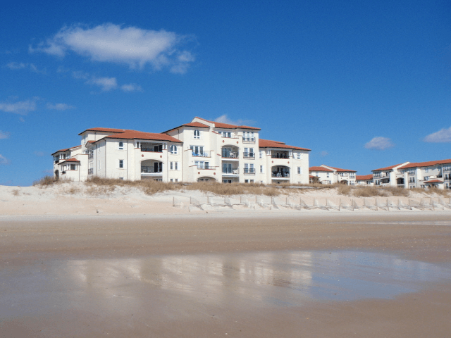 villa from beach