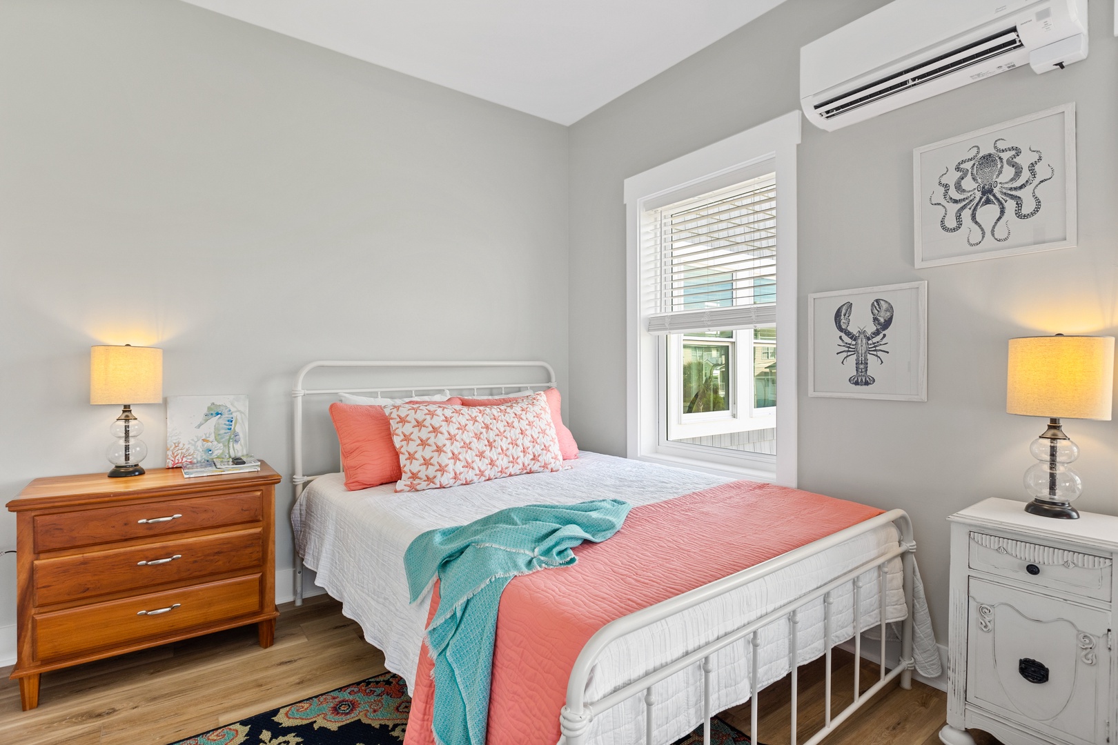 Bedroom 3 offers a queen-sized bed, a full/twin bunk bed, and a Smart TV