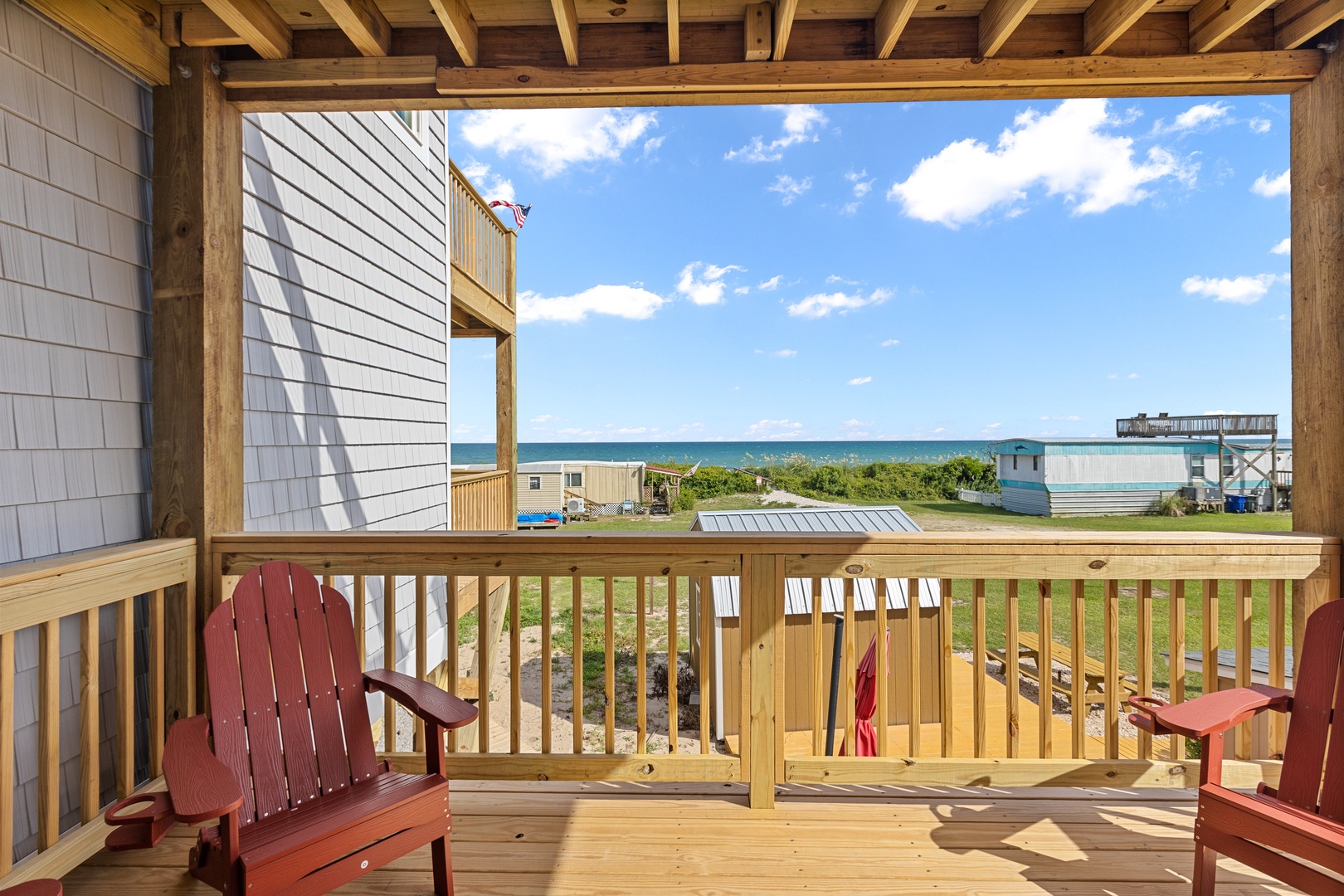 The lower level ocean view porch