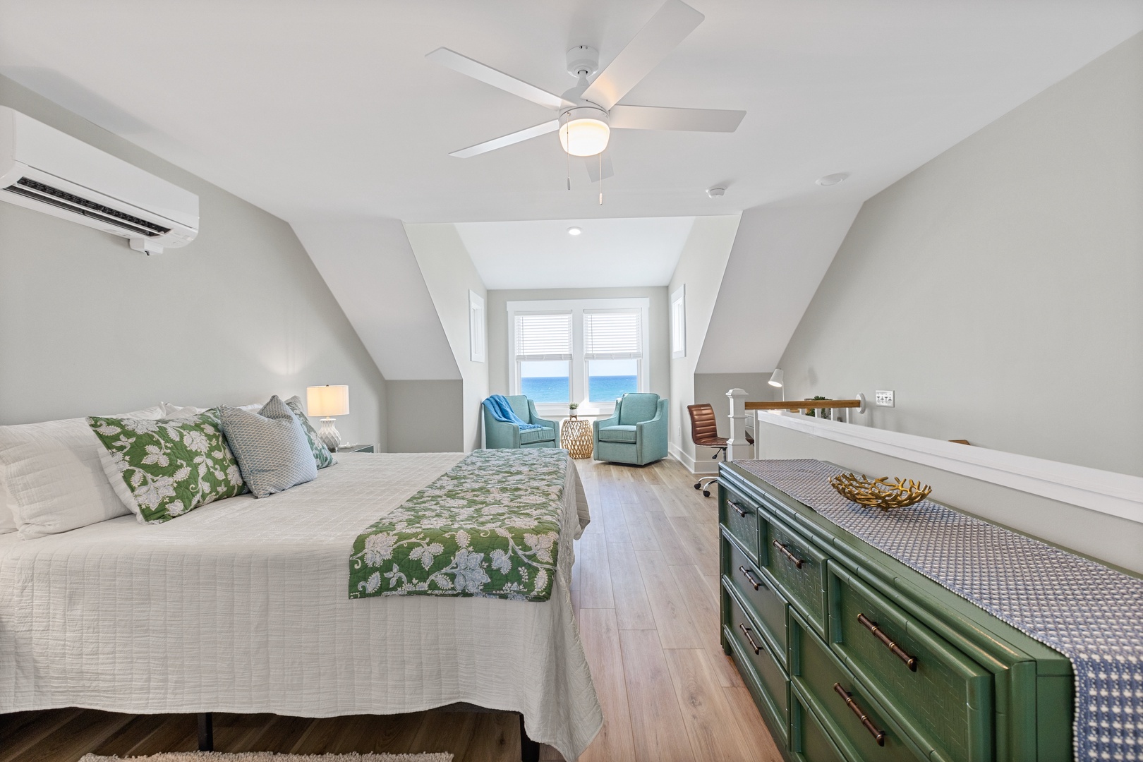 Bedroom 1 with a king-sized bed, Smart TV, and ensuite bathroom