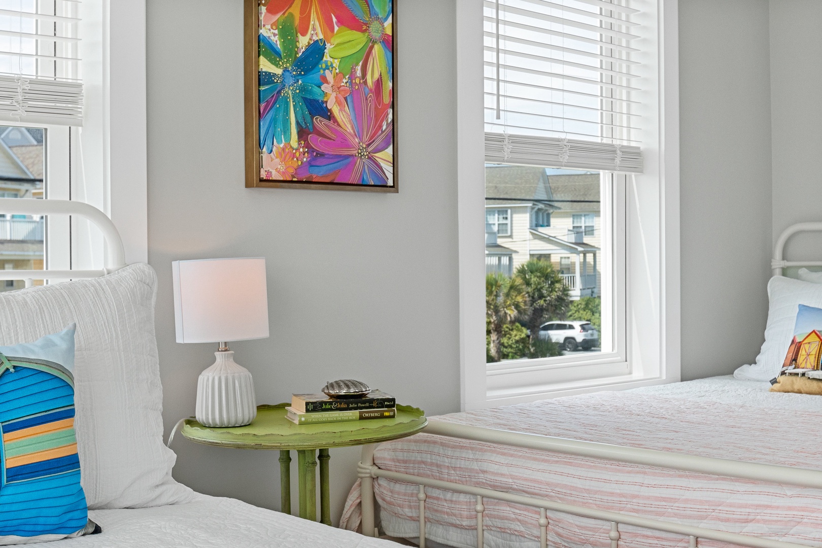 Bedroom 3 offers a full bed, a twin bed, and a Smart TV