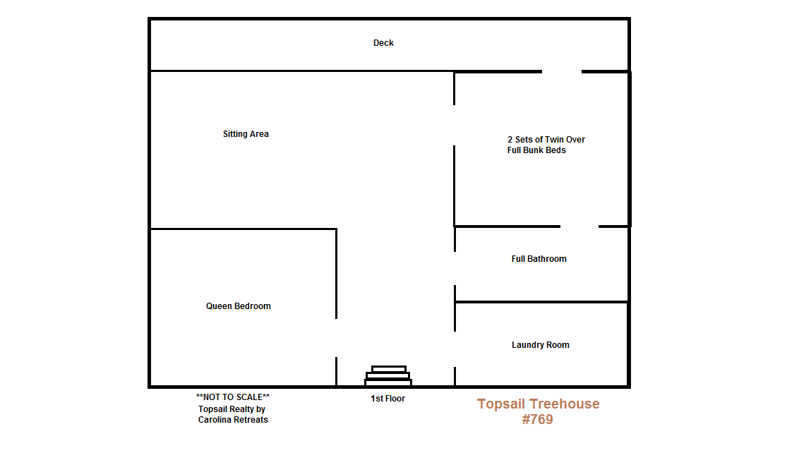 Topsail Treehouse - Floor Plan - 1st Floor