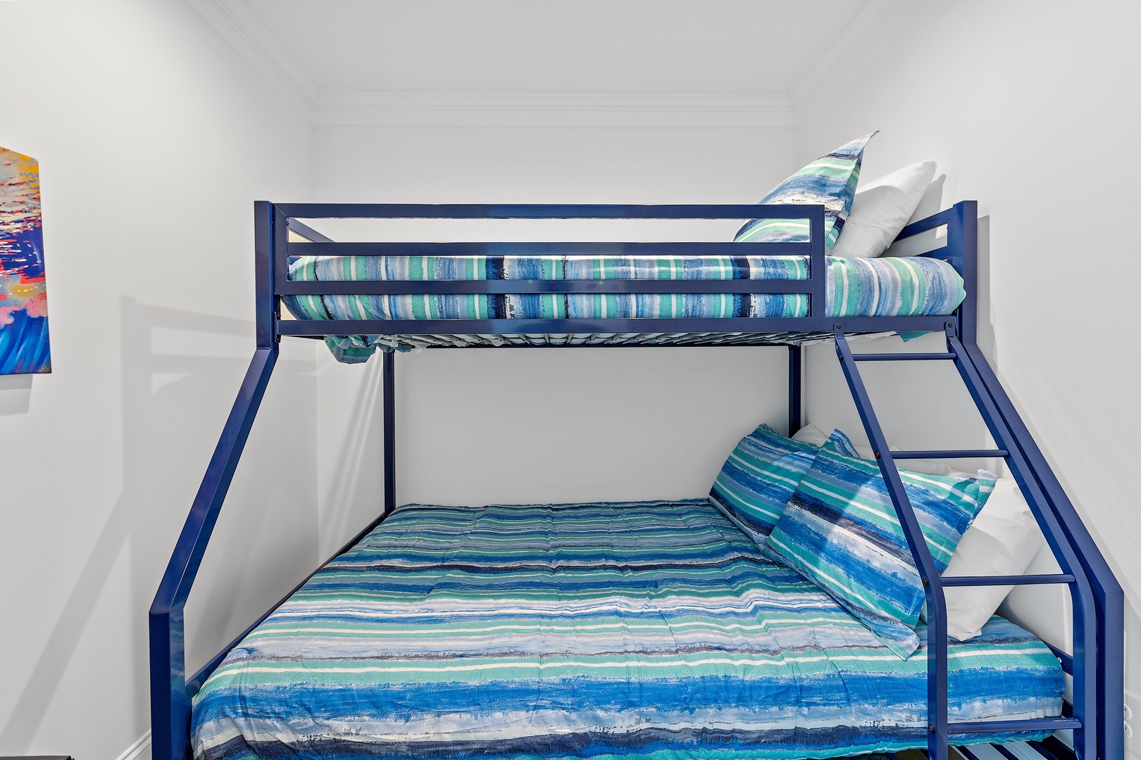 A full/twin bunk bed off of the primary suite