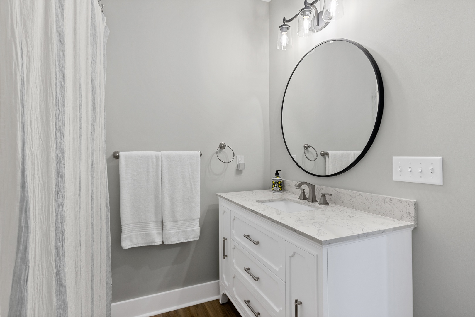 The shared full bathroom