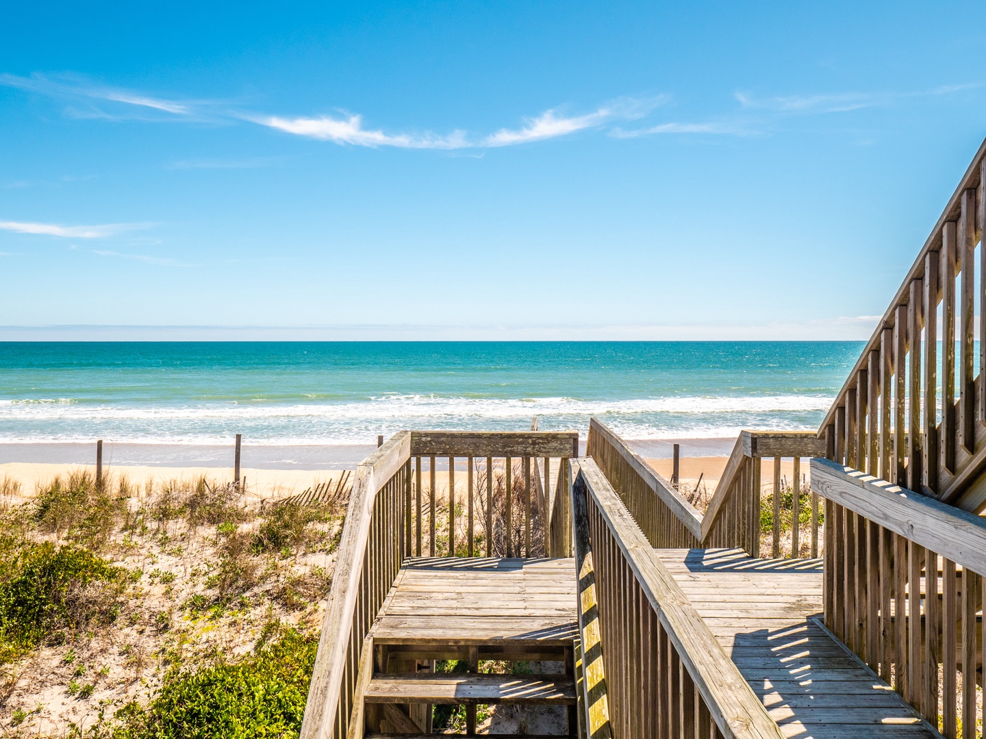 Lower Level Deck View and Walkway to the Beach