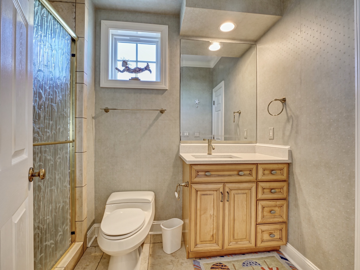 Top floor shared bathroom with a walk-in shower