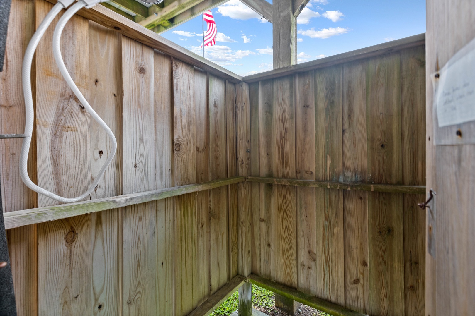 The outdoor shower