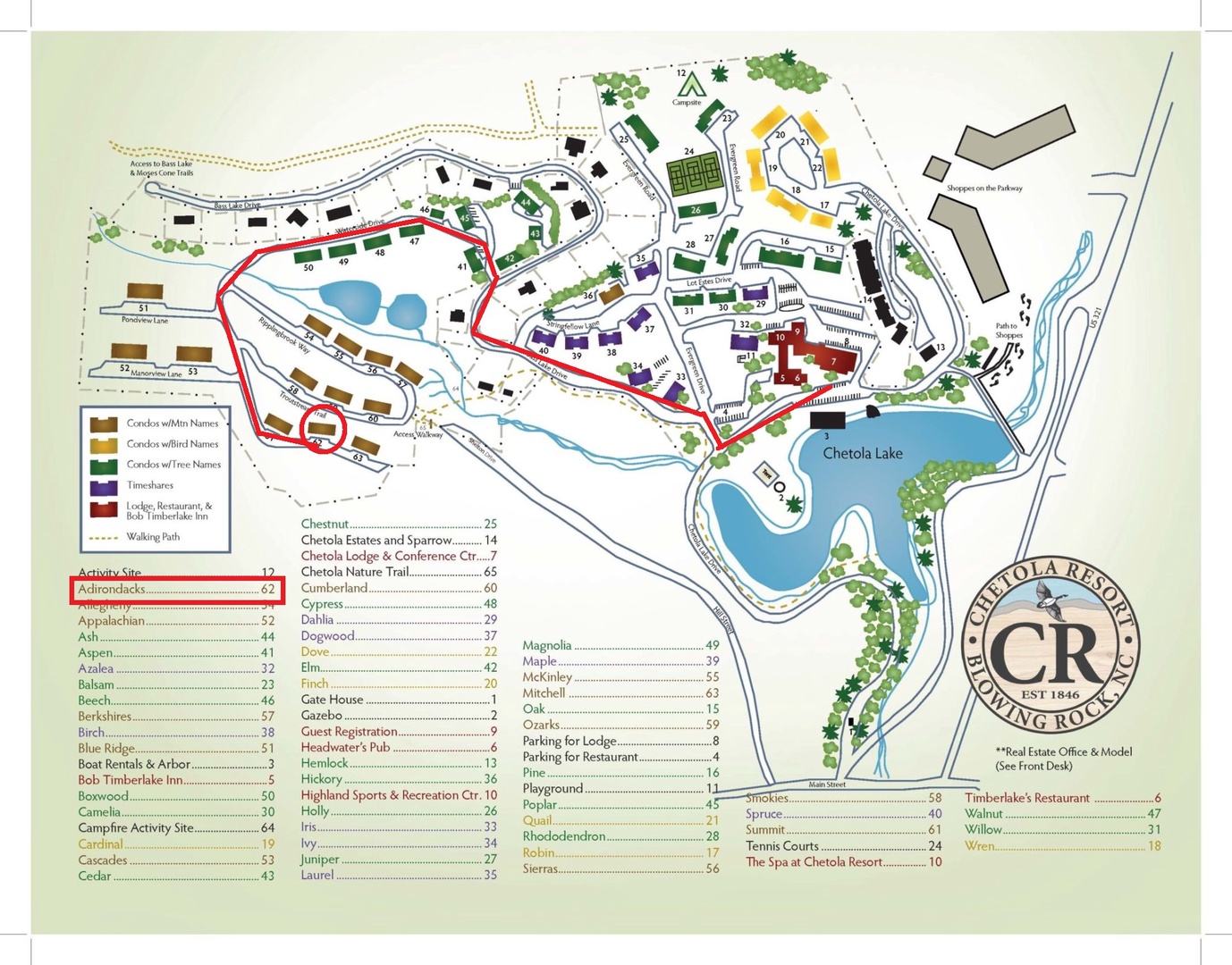 Adirondacks resort map