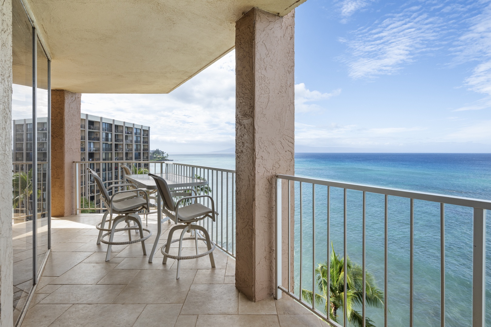 Your private oceanfront balcony offers breathtaking sea views and comfortable seating to savor morning coffee or sunset cocktails.